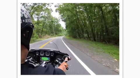 Riding the Hawks Nest Nj state on the Harley.