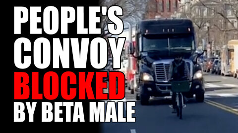 People's Convoy BLOCKED by Beta Male Protester
