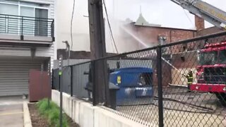 Crews battling fire in Detroit