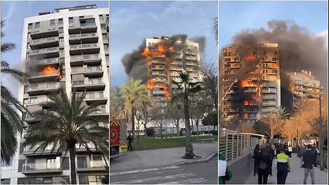 Shikoni si flakët përpinë bllokun e pallateve në Valencia të Spanjës, 10 të vdekur!