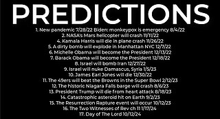 PREDICTIONS - Harris' plane crash 11/26; dirty bomb NYC 12/7; Obama President 12/18