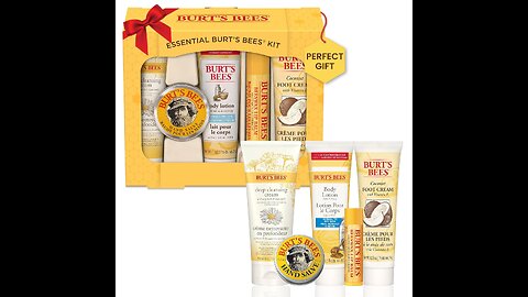 Burt's Bees Christmas Gifts,Original Beeswax Lip Balm, Deep Cleansing Cream, Hand Salve