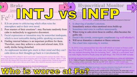 #Ni_Tx (INTJ) vs #Fi_Nx (INFP): Who is weaker at Fe in Model G? SOCIONICS I.L.I. or E.I.I.?