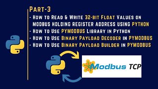 003 | Read & Write Float Values on Modbus Holding Register Address in Python | Pymodbus |