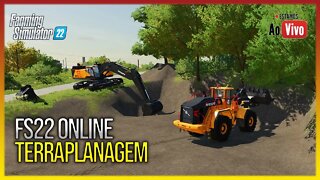 🔴 LIVE - FS22 Trabalhando com TERRAPLANAGEM pela primeira vez Máquinas CAT FARMING SIMULATOR 22