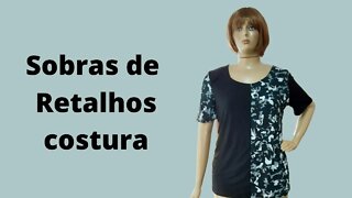 Blusa feita com sobras de retalhos costura