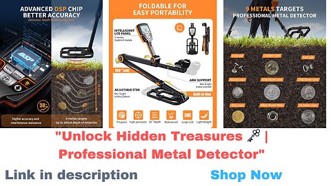 "Unearth Hidden Treasures with the Professional Foldable Metal Detector | High Accuracy -