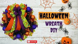 Halloween Wreath DIY| How to Make a Halloween Deco Mesh Wreath| Home Decor DIY