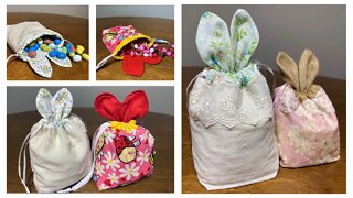 How to Sew Bunny and Heart Candy Bags for Easter and Valentines Day