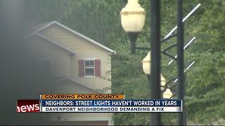 Polk neighbors blame dark streets for crime