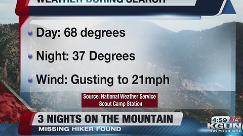 Missing hiker survives three nights on Mt Lemmon