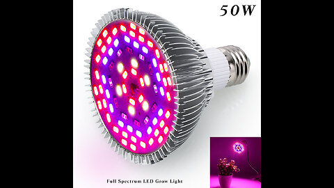 50W Led Grow Light Bulb, E26 E27 Led Plant Bulb Full Spectrum Grow Lights for Indoor Plants,...