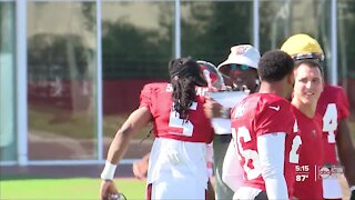 Buccaneers hold practice with Richard Sherman