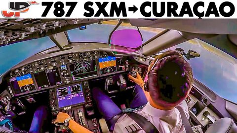BOEING 787 Full Flight St Maarten to Curacao + Walkaround & Briefings