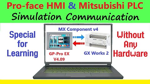 0143 - Simulation communication proface hmi and PLC Mitsubishi without any hardware