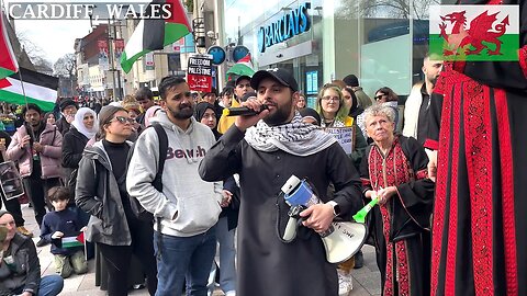 March for Palestinian Land, Barclays Bank, Cardiff Wales