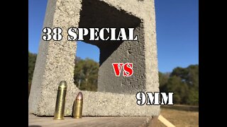 9mm vs .38 Special... Cinder Block Test