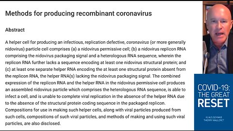 The Great Reset | "UNC Filed a Patent On An Infectious Replication Defective Clone of Coronavirus, That Is Supposed to Target Human Cells In a Way That Can Put a Switch Inside of That Thing to Harm the Human Heart & Lung." - Dr. Martin