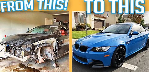 🚘BUILDING AN M3 BMW IN 8 MINUTES!🚘#rebuild #restore #bmw #trending #viral