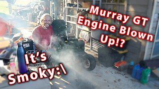 Firing up the Smoky Briggs 18HP in My 1980s Murray GT Garden Tractor