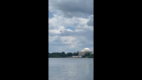 Helicopter over Jefferson Memorial