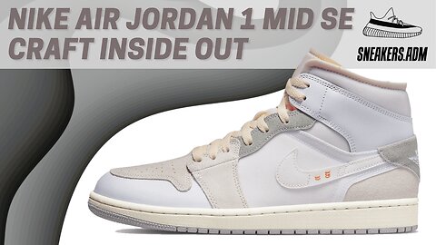 Nike Air Jordan 1 Mid SE Craft Inside Out White Grey - DM9652-100 - @SneakersADM