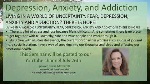 "Overcoming Anxiety, Depression, and Addiction" Tracie Metherell Pt.1