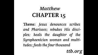 Matthew Chapter 15 (Bible Study)