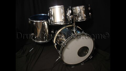 Vintage 1970s Ludwig Stainless Steel Shell Pack, Big Beat Configuration