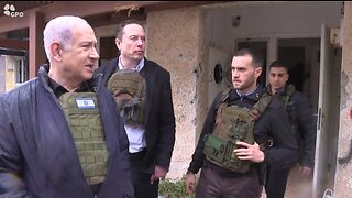 Elon Musk Visits Site of October 7th Kibbutz Massacre With Netanyahu