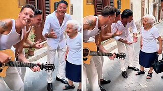 4 Brothers Singing for their Neighbor in Sicily