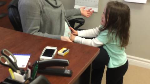 Toddler adorably excited to meet her new cousin