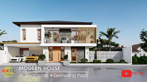 HOUSE DESIGN No.1 l 2-Storey (4 rooms) with Swimming pool l 185 sqm l IDEAL DESIGNS