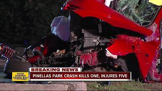 Five people hurt, one killed in two-vehicle crash on Park Boulevard in Pinellas Park