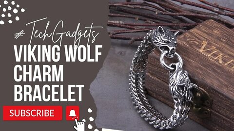 Viking Wolf Charm Bracelet for Men | Buy Now | Link in Comments