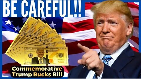 TRUMP BUCKS BILL 5000 - ((CAUTION!)) - TRUMP GOLD BUCKS BILL – Commemorative Trump Bucks Gold Bill