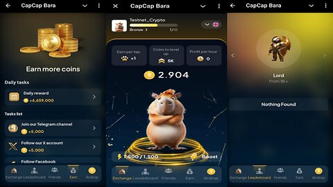 CapCap Bara | Tap2Earn Free Coins And Get The Airdrop | New Telegram Crypto Mining Bot