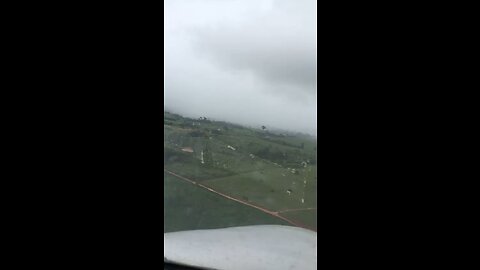 landing with rain in the amazon region