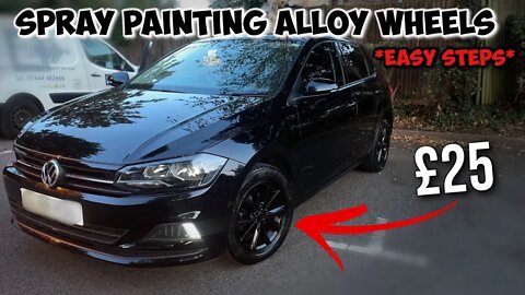 SPRAY PAINTING ALLOY WHEELS **GLOSS BLACK**