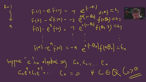 Prove e is transcendental step by step