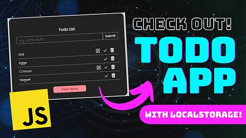 JavaScript todo list with LocalStorage