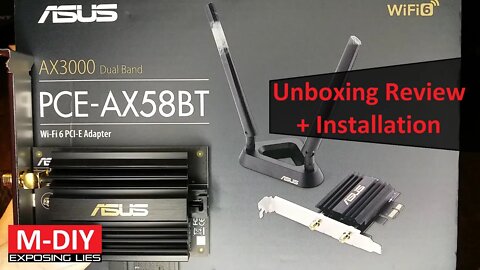 Asus PCE-AX58BT Wi-Fi 6 PCI Adapter (Unboxing Review + Installation) [Hindi]