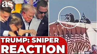 Sniper reacts during suspected attempt on Trump's life while he was speaking.