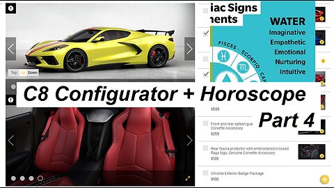 C8s Predicted by Horoscope * C8 Configurator & the Water Signs - Prt 4