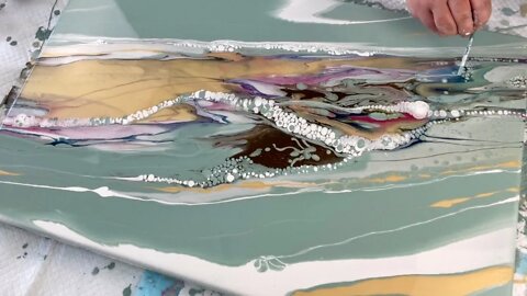 Gorgeous 'Add my own' Acrylic Pearl Pour Painting | Soothing and Satisfying Fluid Art