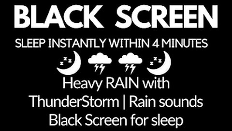 Fall Asleep Fast! RAIN and THUNDER Sounds for Sleeping - BLACK SCREEN - Heavy Rain and Thunderstorm