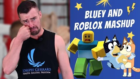 Bluey and Roblox in Kids Karate Brain Break - A Bluey and Roblox Mashup