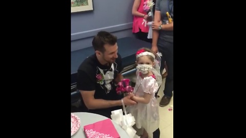 Adorable 4-year-old leukemia patient marries her favorite nurse!