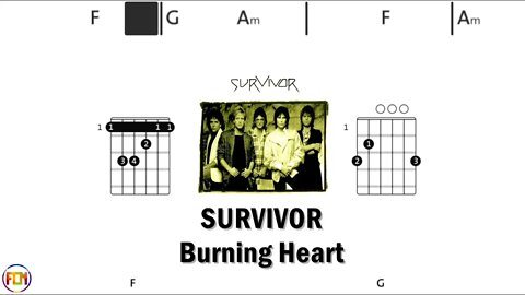 SURVIVOR Burning Heart - Guitar Chords & Lyrics HD