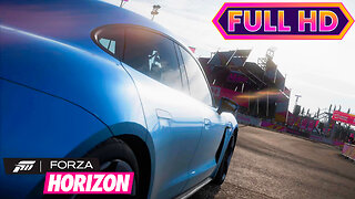 Beautiful Grey Porsche Taycan Turbo S Grandma crazy driving in Forza Horizon 5